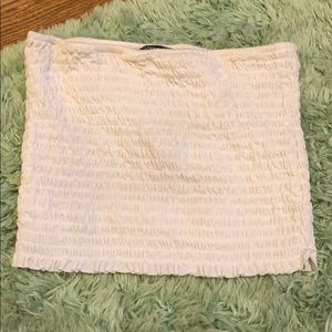 White ruched crop top